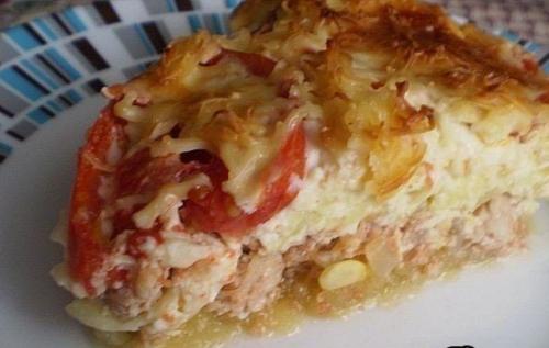 Нежная запеканка с кабачками.