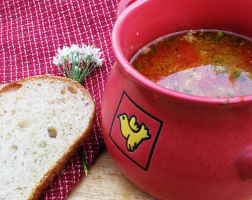 Острый супчик с чесноком.