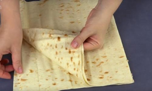 Вкусный рецептик из лаваша с начинкой. 04