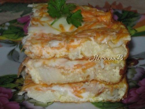 Детское меню - очень вкусный, сочный рыбный омлетик.