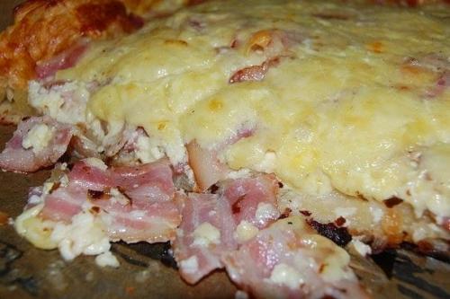 Лотарингский пирог.   Слоеное дрожжевое тесто.