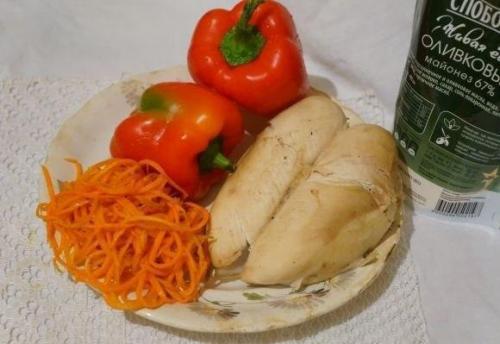 Салат с курицей и морковью по-корейски. 03