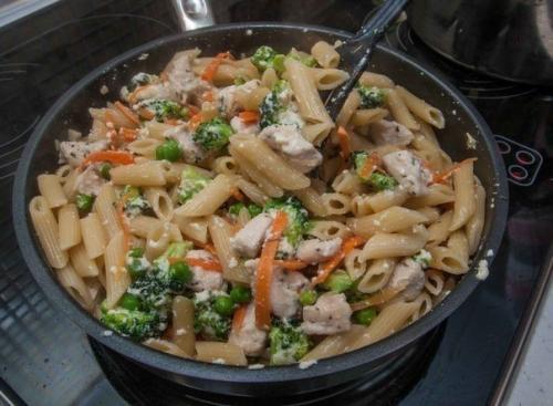 Паста с курицей, овощами и сливочным соусом. 07 Паста с курицей, овощами и сливочным соусом. 07
