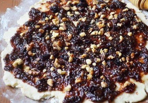 Творожное печенье - рулет с вареньем, орехами и изюмом. 05 Творожное печенье - рулет с вареньем, орехами и изюмом. 05