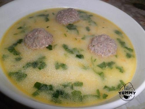 Сырный суп с фрикадельками. 03