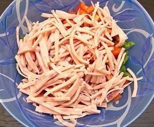 Салат с ветчиной и стручковой фасолью. 03 Салат с ветчиной и стручковой фасолью. 03