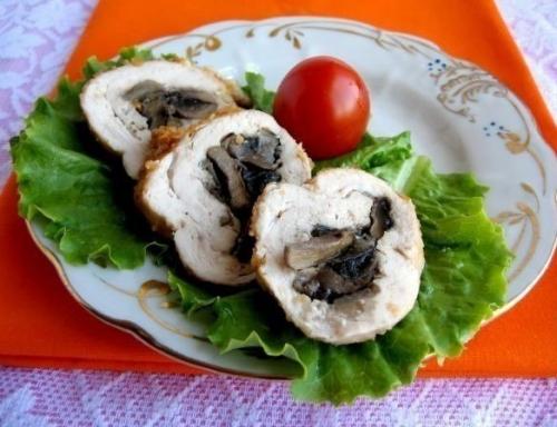 Куриные рулетики с грибами. 01