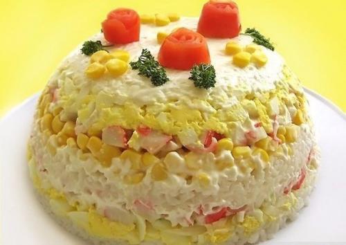 Салат из крабовыми палочками. 06