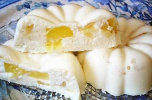 Бланманже с персиками.