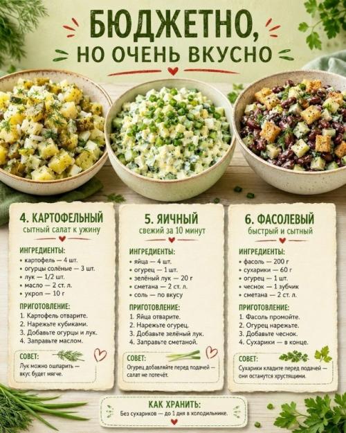 Салаты без дорогих продуктов - это не скучно, а очень вкусно. 02