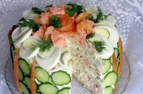 Подборка лучших рецептов салатов - тортов, которые всегда украсят ваш праздничный стол? 08