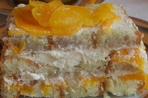 Персиковый торт без выпечки.