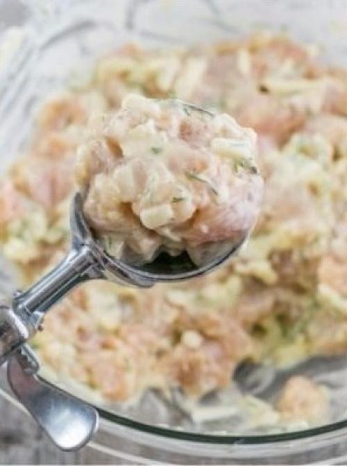 Куриные оладьи.  Ингредиенты: 04