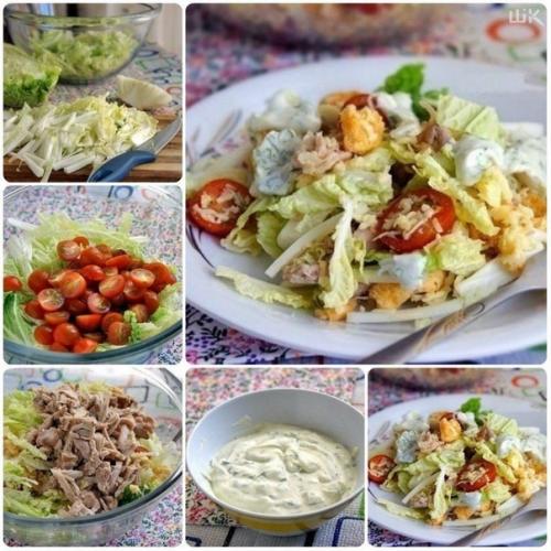 Салат Цезарь по-русски.