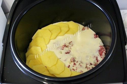 Картофельная запеканка с фаршем в мультиварке. 06 Картофельная запеканка с фаршем в мультиварке. 06