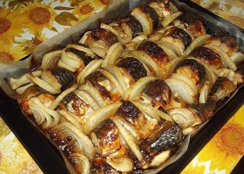 Скумбрия запеченная в духовке.