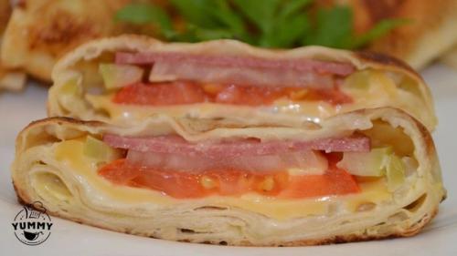 Фаршированный лаваш.  Ингредиенты: