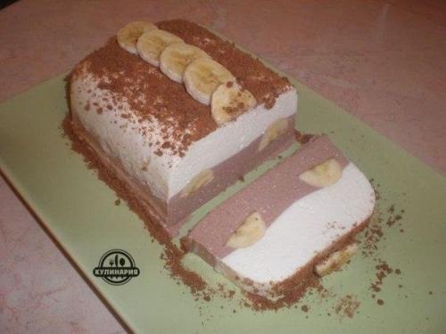 Творожный десерт с бананом. 04