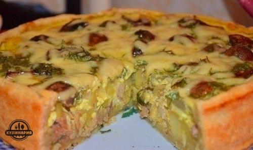 Пирог с курицей и картофелем.