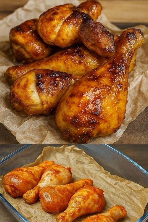 Мы запекаем куpиные ножки.

