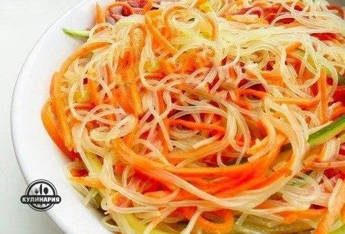 Фунчоза по-корейски.  Ингредиенты: