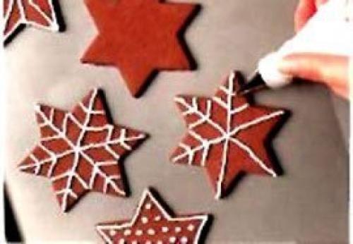 Печенье новогоднее Снежинки из Шоколада. 04