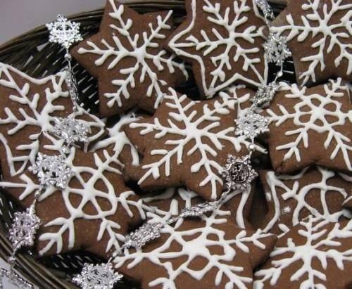 Новогоднее печенье Шоколадные Снежинки? 04