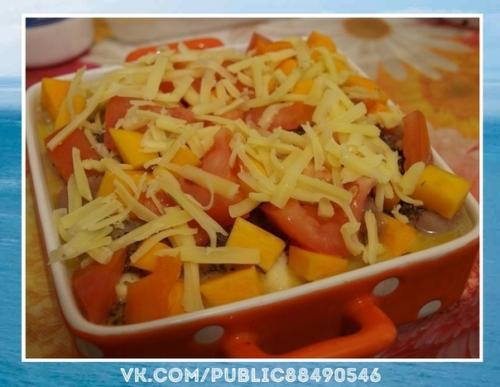 Любимый рецептик.  Диетическая запеканка с курицей и тыквой. 05