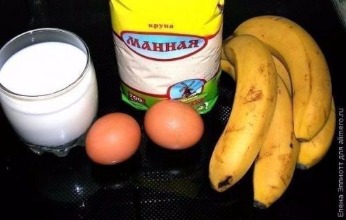 Банановый пудинг.  Ингредиенты на 4 порции: 01