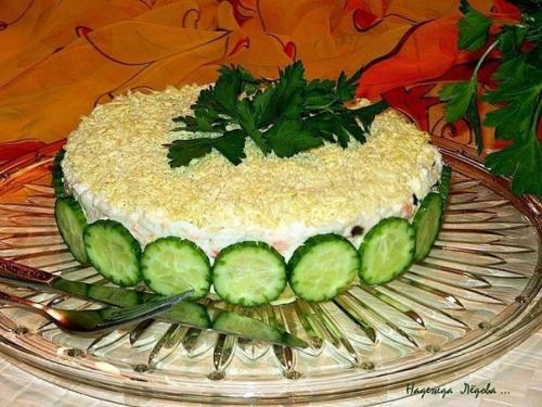 Печень трески под шубой.