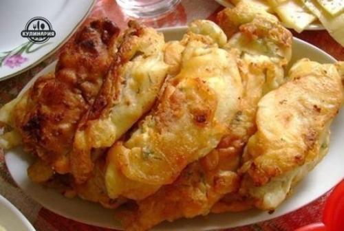 Рыба в кляре со сметаной.