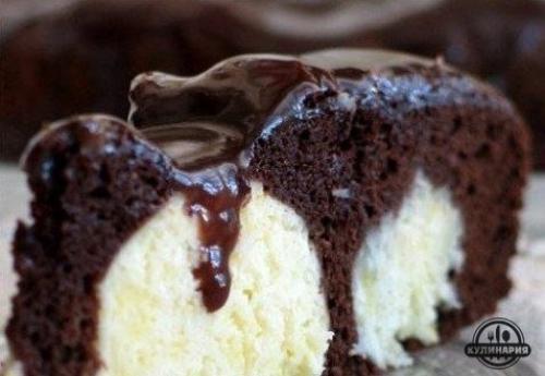 Шоколадный пирог с творожными шариками. 02 Шоколадный пирог с творожными шариками. 02