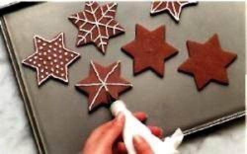 Печенье новогоднее Снежинки из Шоколада. 03