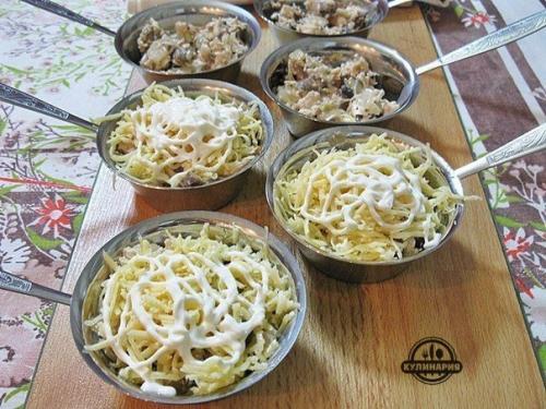 Жюльен из курицы с грибами. 03