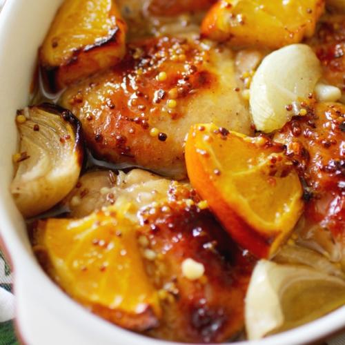 Новогодняя курочка с апельсинами. Новогодняя курочка с апельсинами.