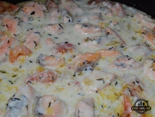 Фетучини с семгой в сливочном соусе. 04