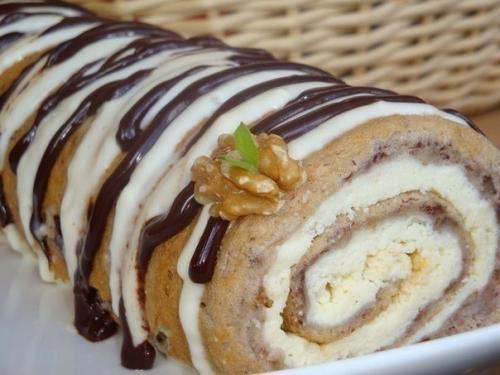 Творожный пирог - рулет.