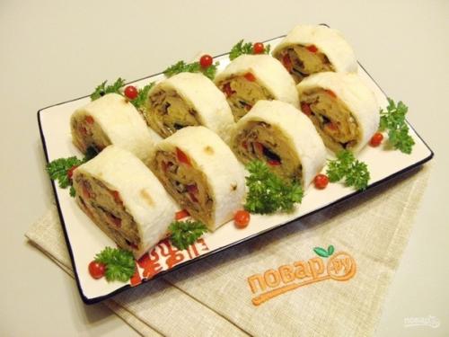 Рулет из лаваша на новый год. 06 Рулет из лаваша на новый год. 06