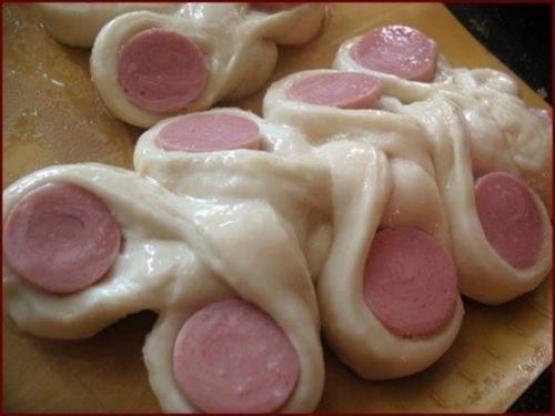 Булочки Гусенички.  Ингредиенты: 06