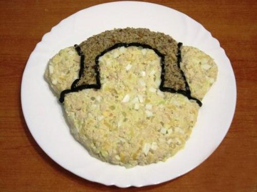 Новогодний салат Обезьянка. 08