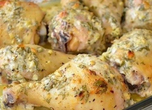 Куриные голени в сметанном маринаде. 

