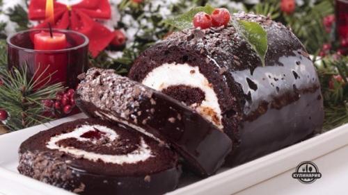 Бисквитный торт Полено.