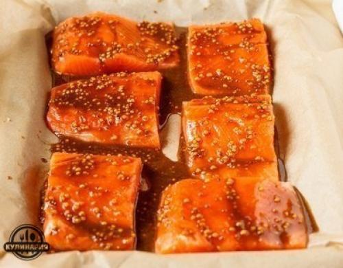 Запеченный лосось в медово - горчичном соусе. 04