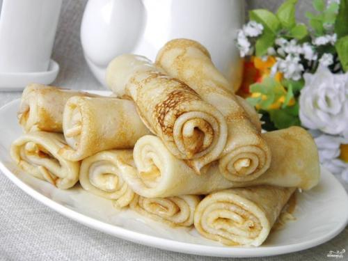 Вкусные тонкие блинчики.