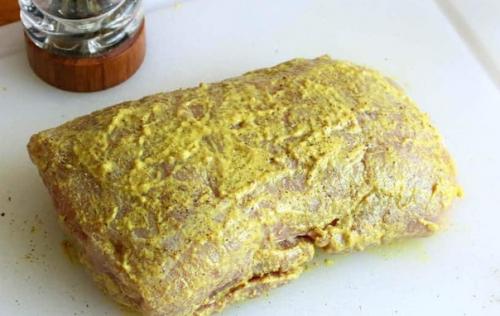 Жареная свинина с горчичным соусом. 01