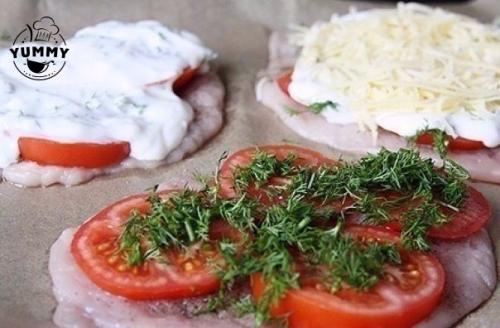 Отбивные из куриного Филе с помидорами. 04 Отбивные из куриного Филе с помидорами. 04