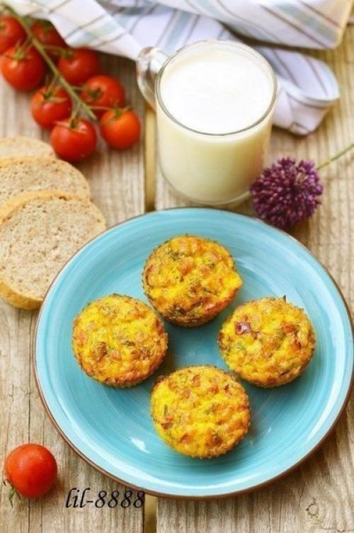 Мини - омлеты с ветчиной. 04