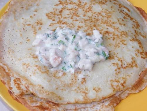 Блины с курицей в сливочном соусе. 03