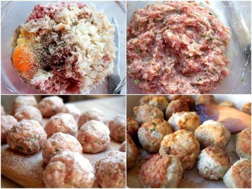 Спагетти с фрикадельками в томатном соусе. 