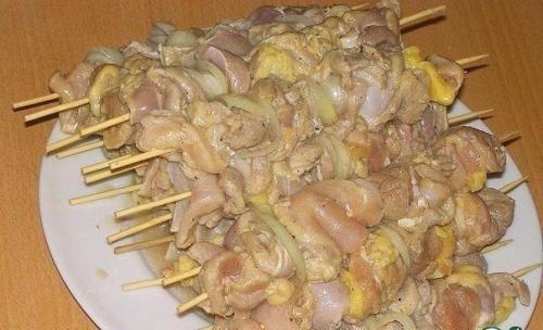 Куриный шашлык с картошкой в духовкe. 02